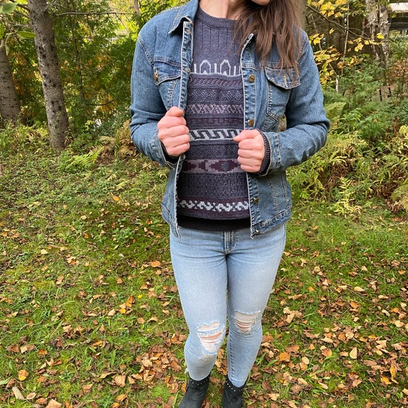 Jeans coat, jacket with flower and butterfly in the back size M - Picture 10 of 10